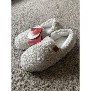 EverFoams Women's Sherpa Faux Fur Lined Slip-On Slippers Beige US 9-10